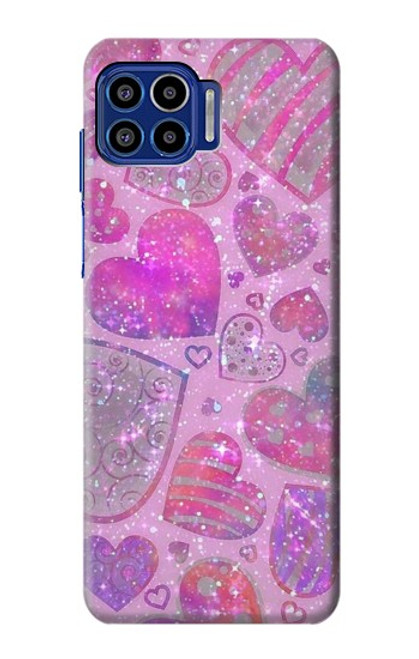 S3710 Pink Love Heart Case For Motorola One 5G