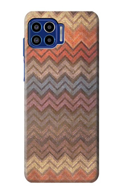 S3752 Zigzag Fabric Pattern Graphic Printed Case For Motorola One 5G