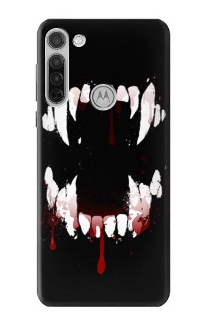 S3527 Vampire Teeth Bloodstain Case For Motorola Moto G8
