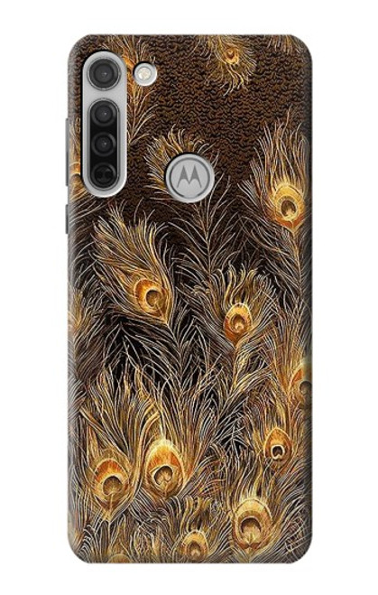 S3691 Gold Peacock Feather Case For Motorola Moto G8