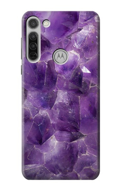 S3713 Purple Quartz Amethyst Graphic Printed Case For Motorola Moto G8