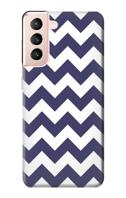 S2345 Navy Blue Shavron Zig Zag Pattern Case For Samsung Galaxy S21 5G