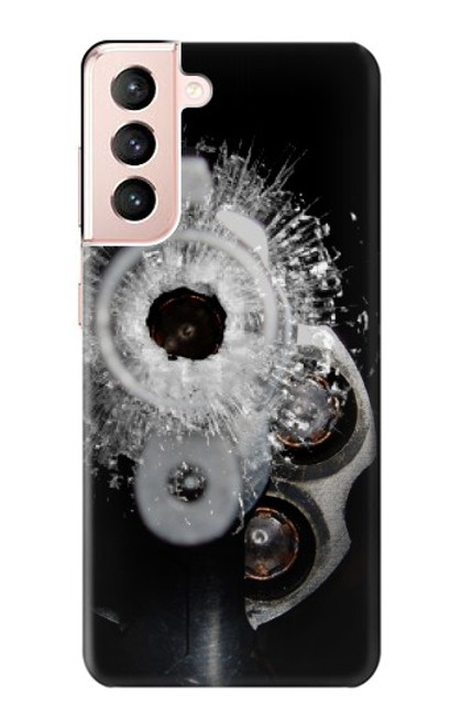 S2387 Gun Bullet Hole Glass Case For Samsung Galaxy S21 5G