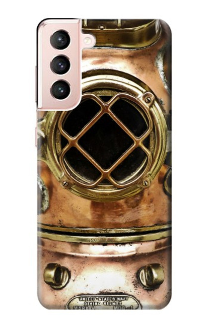 S2412 Vintage Deep Sea Diving Helmet Case For Samsung Galaxy S21 5G