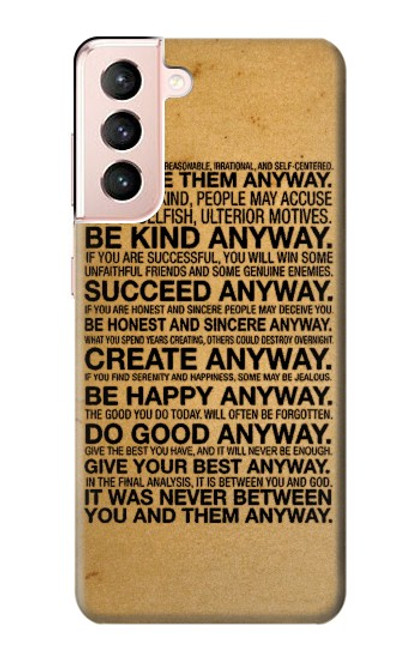 S2513 Mother Teresa Anyway Quotes Case For Samsung Galaxy S21 5G