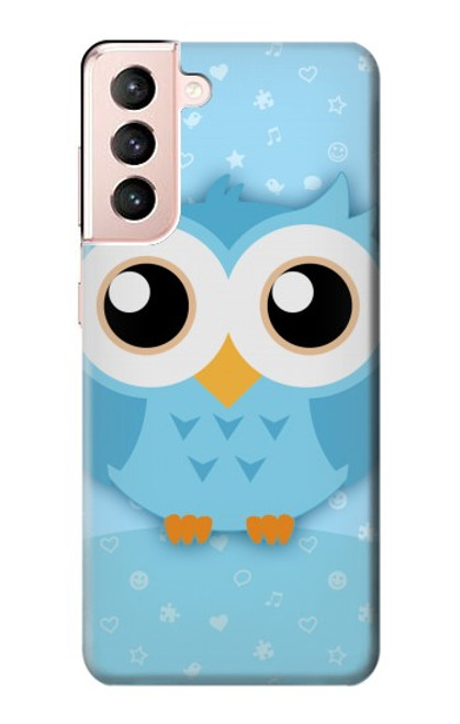 S3029 Cute Blue Owl Case For Samsung Galaxy S21 5G