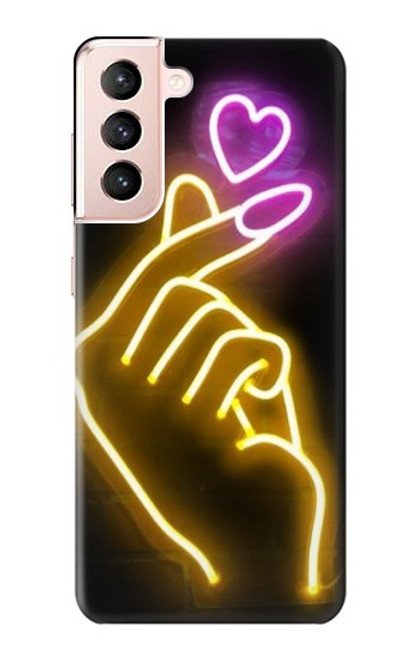 S3512 Cute Mini Heart Neon Graphic Case For Samsung Galaxy S21 5G