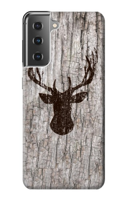S2505 Reindeer Head Old Wood Texture Graphic Case For Samsung Galaxy S21 Plus 5G, Galaxy S21+ 5G