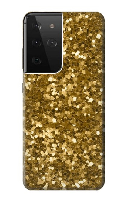 S3388 Gold Glitter Graphic Print Case For Samsung Galaxy S21 Ultra 5G