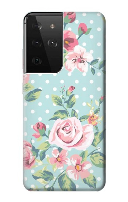 S3494 Vintage Rose Polka Dot Case For Samsung Galaxy S21 Ultra 5G