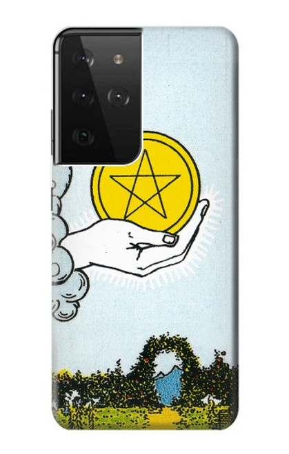 S3722 Tarot Card Ace of Pentacles Coins Case For Samsung Galaxy S21 Ultra 5G