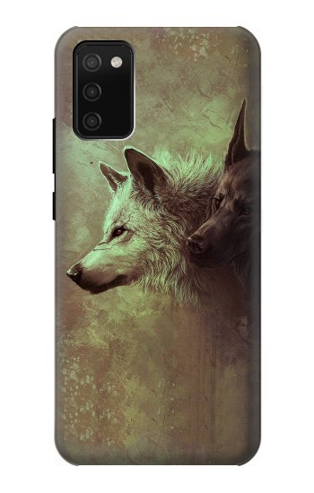 S0931 White Black Wolf Case For Samsung Galaxy A02s, Galaxy M02s