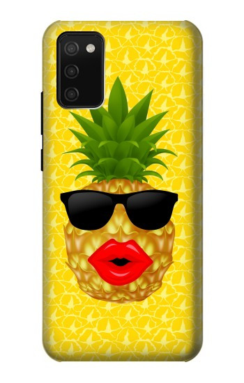 S2443 Funny Pineapple Sunglasses Kiss Case For Samsung Galaxy A02s, Galaxy M02s