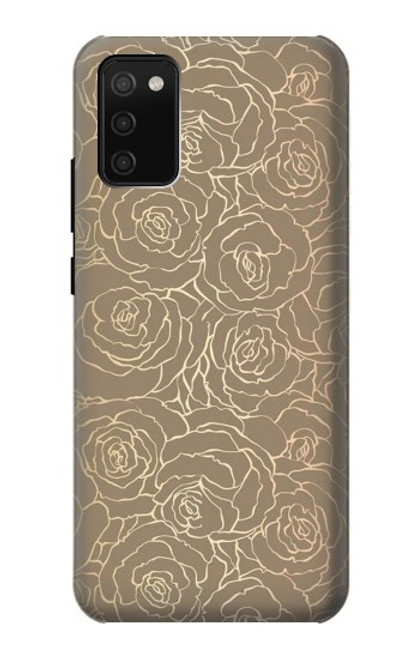 S3466 Gold Rose Pattern Case For Samsung Galaxy A02s, Galaxy M02s