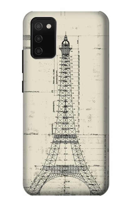 S3474 Eiffel Architectural Drawing Case For Samsung Galaxy A02s, Galaxy M02s