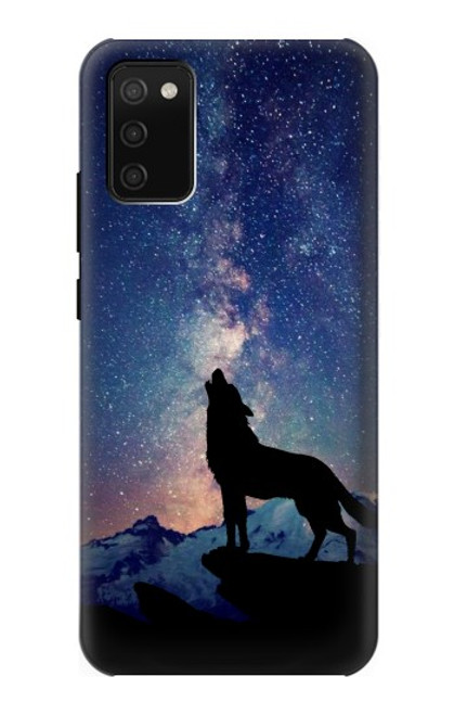 S3555 Wolf Howling Million Star Case For Samsung Galaxy A02s, Galaxy M02s