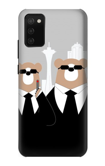 S3557 Bear in Black Suit Case For Samsung Galaxy A02s, Galaxy M02s