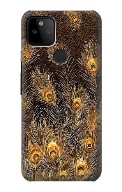 S3691 Gold Peacock Feather Case For Google Pixel 5A 5G