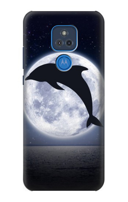 S3510 Dolphin Moon Night Case For Motorola Moto G Play (2021)