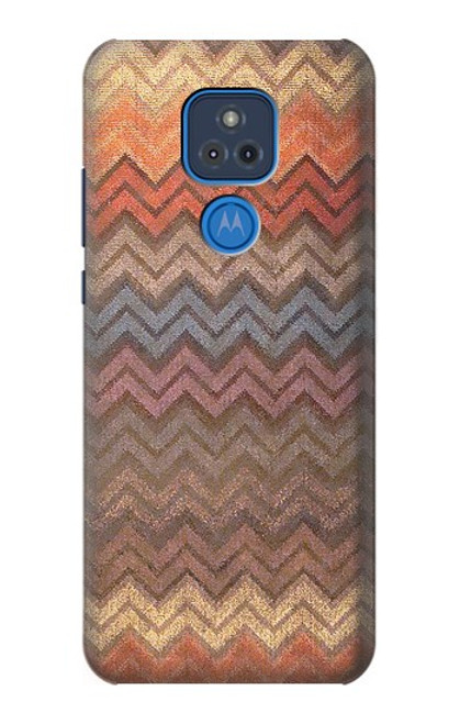 S3752 Zigzag Fabric Pattern Graphic Printed Case For Motorola Moto G Play (2021)