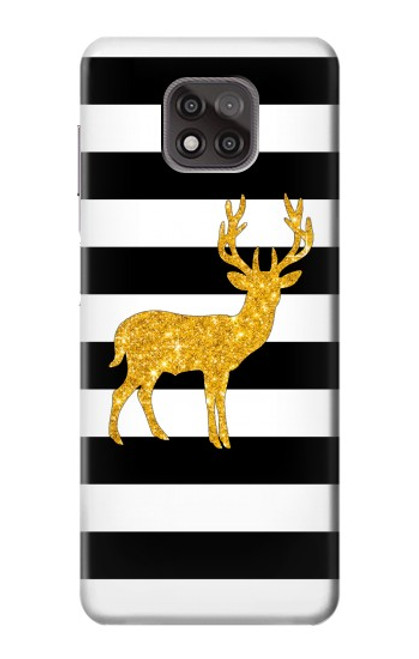 S2794 Black and White Striped Deer Gold Sparkles Case For Motorola Moto G Power (2021)