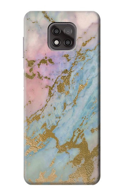 S3717 Rose Gold Blue Pastel Marble Graphic Printed Case For Motorola Moto G Power (2021)