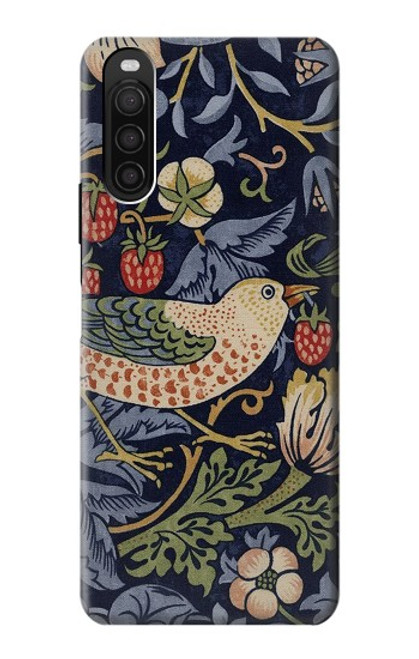 S3791 William Morris Strawberry Thief Fabric Case For Sony Xperia 10 III