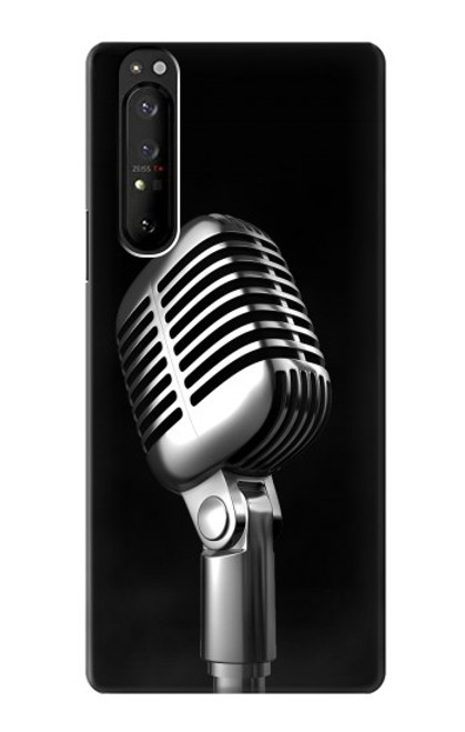 S1672 Retro Microphone Jazz Music Case For Sony Xperia 1 III