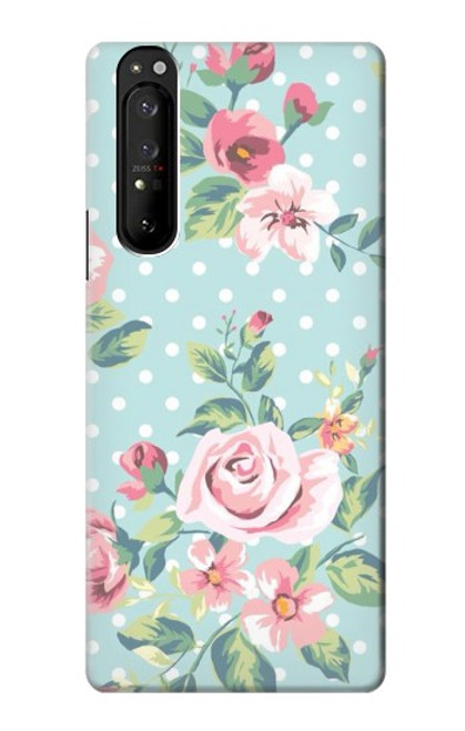 S3494 Vintage Rose Polka Dot Case For Sony Xperia 1 III