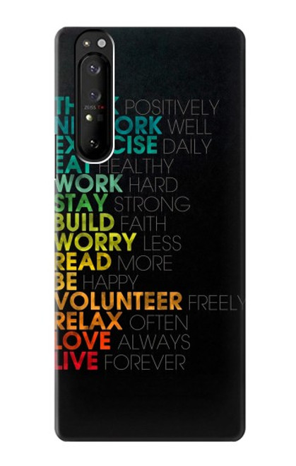S3523 Think Positive Words Quotes Case For Sony Xperia 1 III