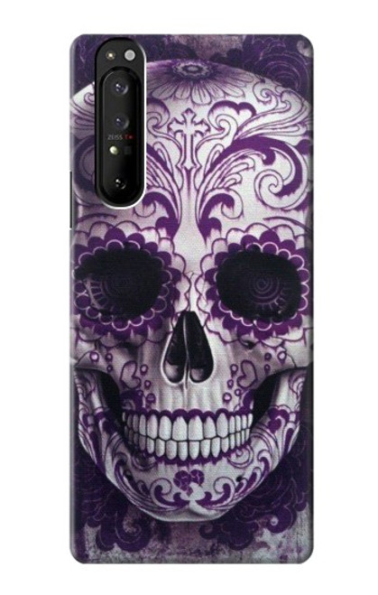 S3582 Purple Sugar Skull Case For Sony Xperia 1 III
