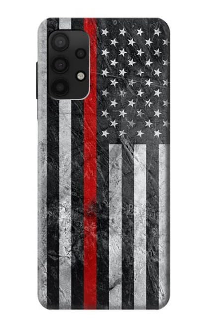 S3687 Firefighter Thin Red Line American Flag Case For Samsung Galaxy A32 4G