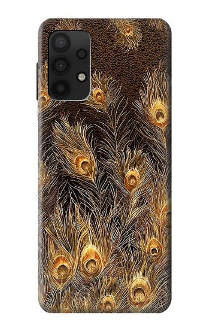 S3691 Gold Peacock Feather Case For Samsung Galaxy A32 4G