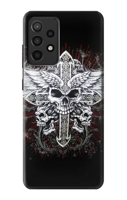 S1434 Skull Wing Tattoo Biker Case For Samsung Galaxy A52, Galaxy A52 5G