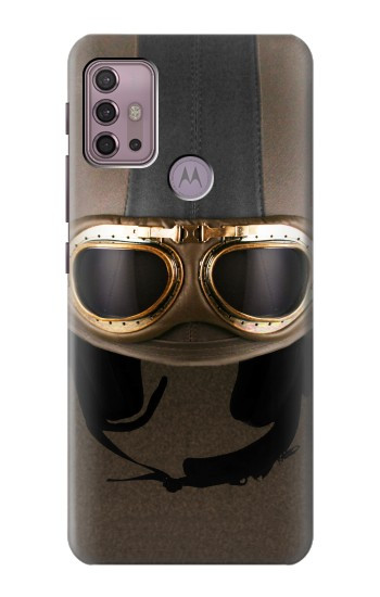 S2645 Vintage Brown Goggles Motorcycle Helmet Case For Motorola Moto G30, G20, G10