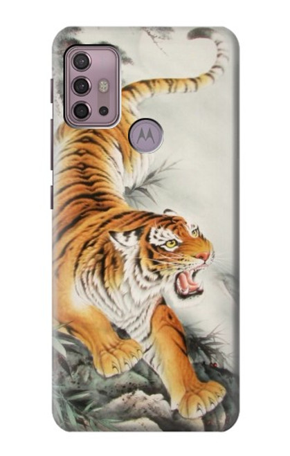 S2751 Chinese Tiger Brush Painting Case For Motorola Moto G30, G20, G10