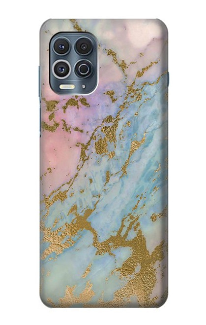 S3717 Rose Gold Blue Pastel Marble Graphic Printed Case For Motorola Edge S