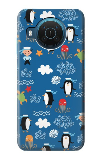 S2572 Marine Penguin Pattern Case For Nokia X20