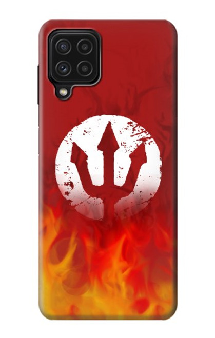 S2803 Fire Red Devil Spear Symbol Case For Samsung Galaxy A22 4G