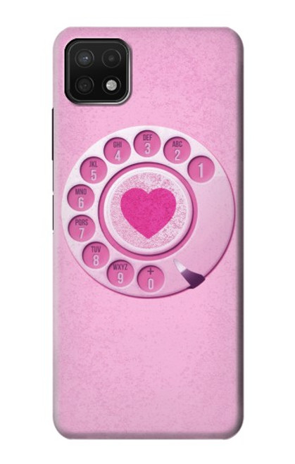 S2847 Pink Retro Rotary Phone Case For Samsung Galaxy A22 5G