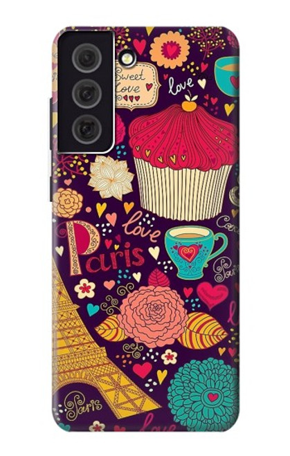 S2353 Paris Cartoon Vintage Pattern Case For Samsung Galaxy S21 FE 5G