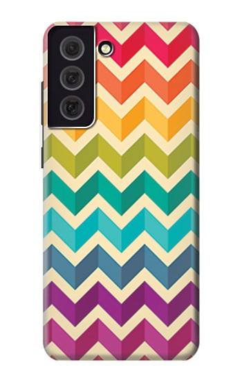 S2362 Rainbow Colorful Shavron Zig Zag Pattern Case For Samsung Galaxy S21 FE 5G