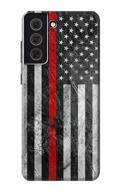 S3687 Firefighter Thin Red Line American Flag Case For Samsung Galaxy S21 FE 5G