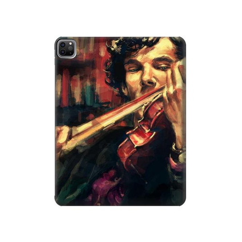 S0723 Violin Art Paint Hard Case For iPad Pro 12.9 (2022,2021,2020,2018, 3rd, 4th, 5th, 6th)