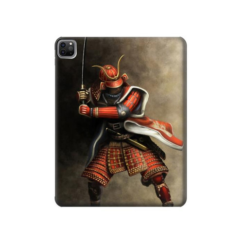S0796 Japan Red Samurai Hard Case For iPad Pro 12.9 (2022,2021,2020,2018, 3rd, 4th, 5th, 6th)
