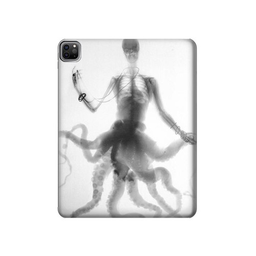 S1432 Skull Octopus X-ray Hard Case For iPad Pro 12.9 (2022,2021,2020,2018, 3rd, 4th, 5th, 6th)