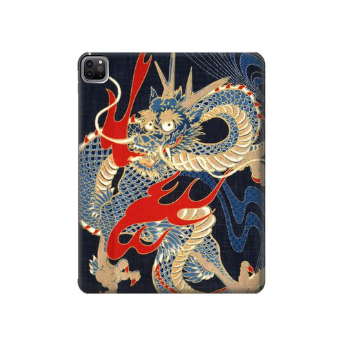 S2073 Japan Dragon Art Hard Case For iPad Pro 12.9 (2022,2021,2020,2018, 3rd, 4th, 5th, 6th)