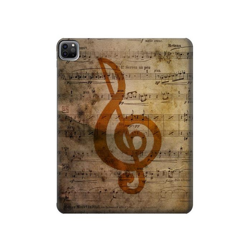 S2368 Sheet Music Notes Hard Case For iPad Pro 12.9 (2022,2021,2020,2018, 3rd, 4th, 5th, 6th)