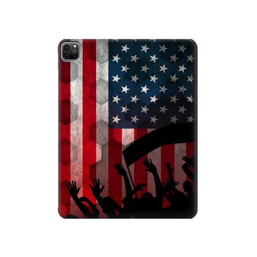 S2989 USA America Soccer Hard Case For iPad Pro 12.9 (2022, 2021, 2020, 2018), Air 13 (2024)