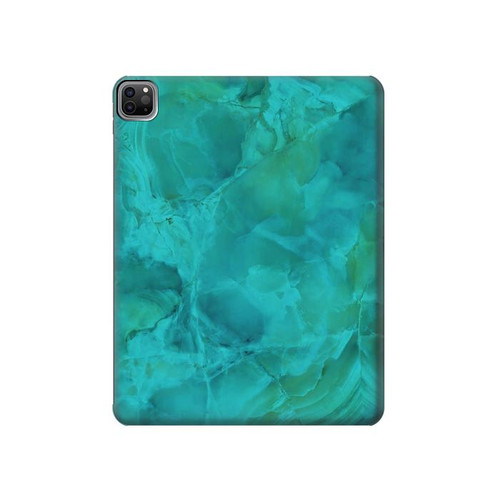 S3147 Aqua Marble Stone Hard Case For iPad Pro 12.9 (2022,2021,2020,2018, 3rd, 4th, 5th, 6th)